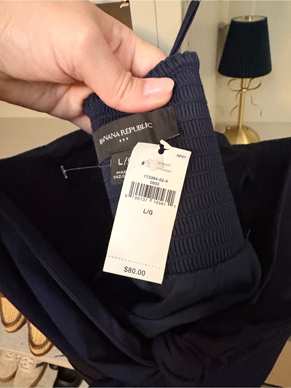 Banana Republic Factory Navy Spaghetti-Strap Knot Cami, L - Picture 7 of 10